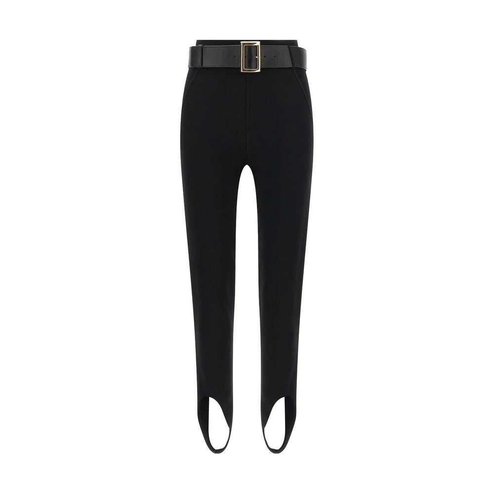 Self-Portrait Black Viscose Athletic Women's Pants