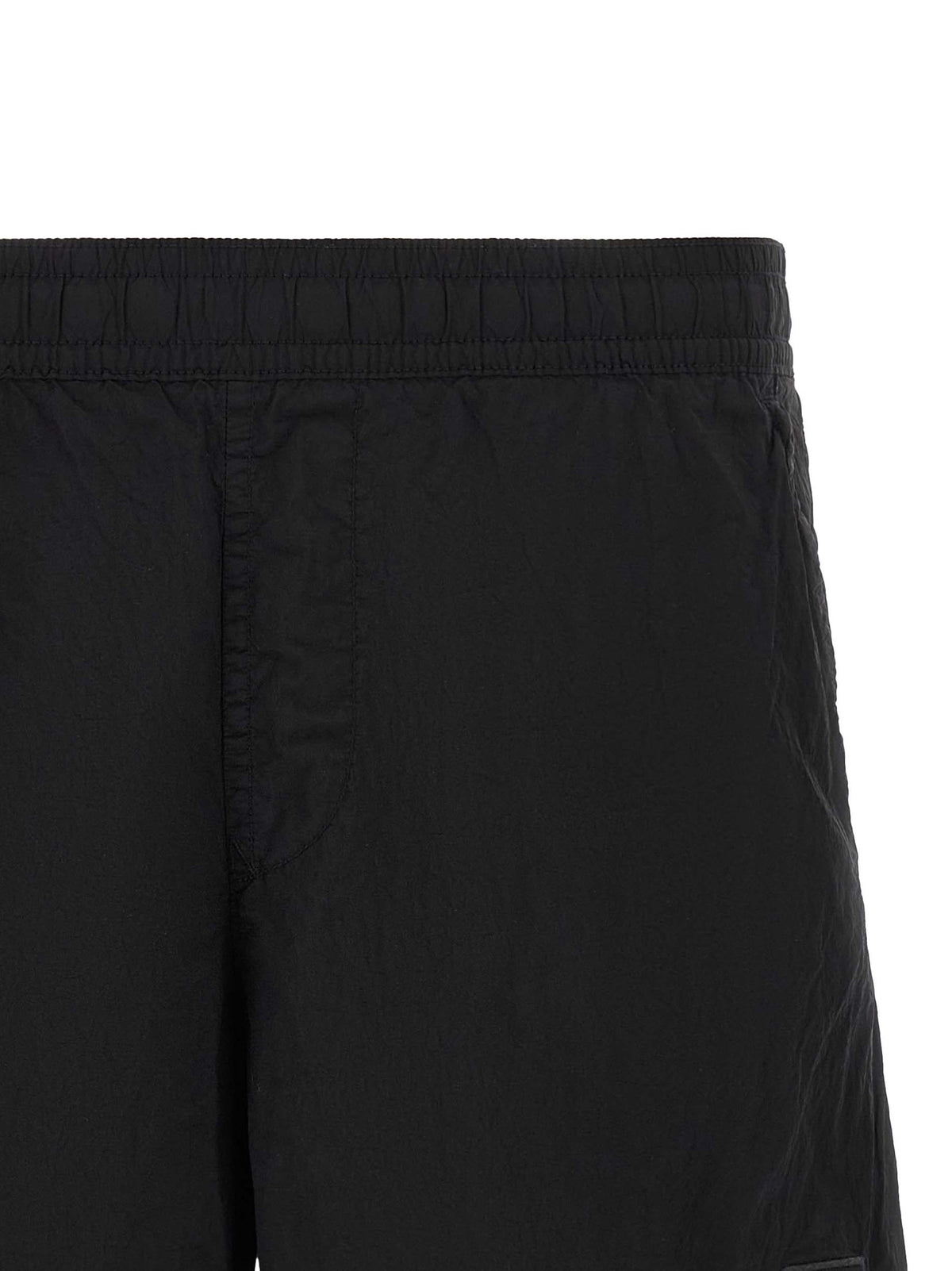 Stone Island Black Polyamide Cargo Men's Shorts