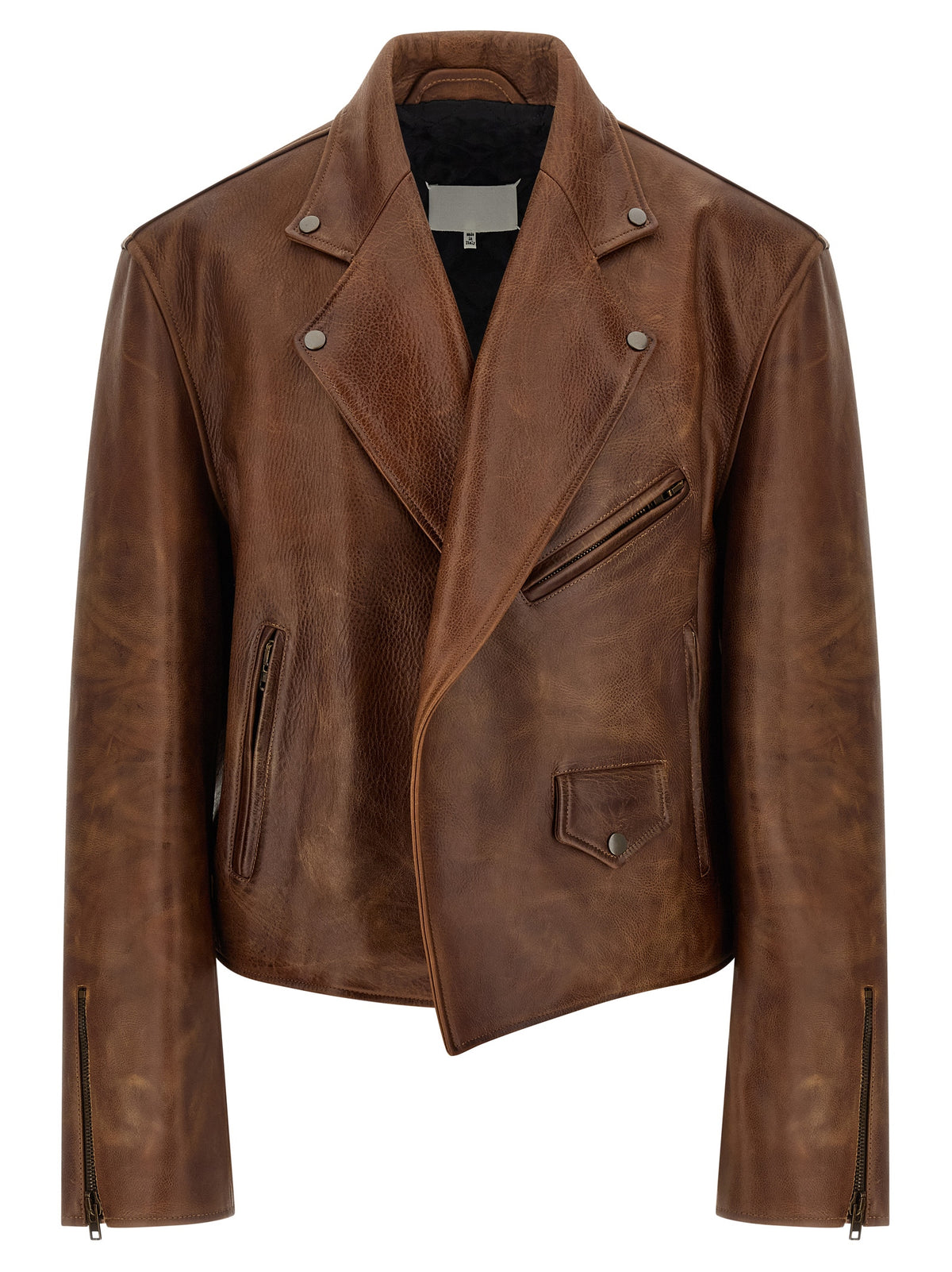 Maison Margiela Brown Calfskin Leather Men's Jacket