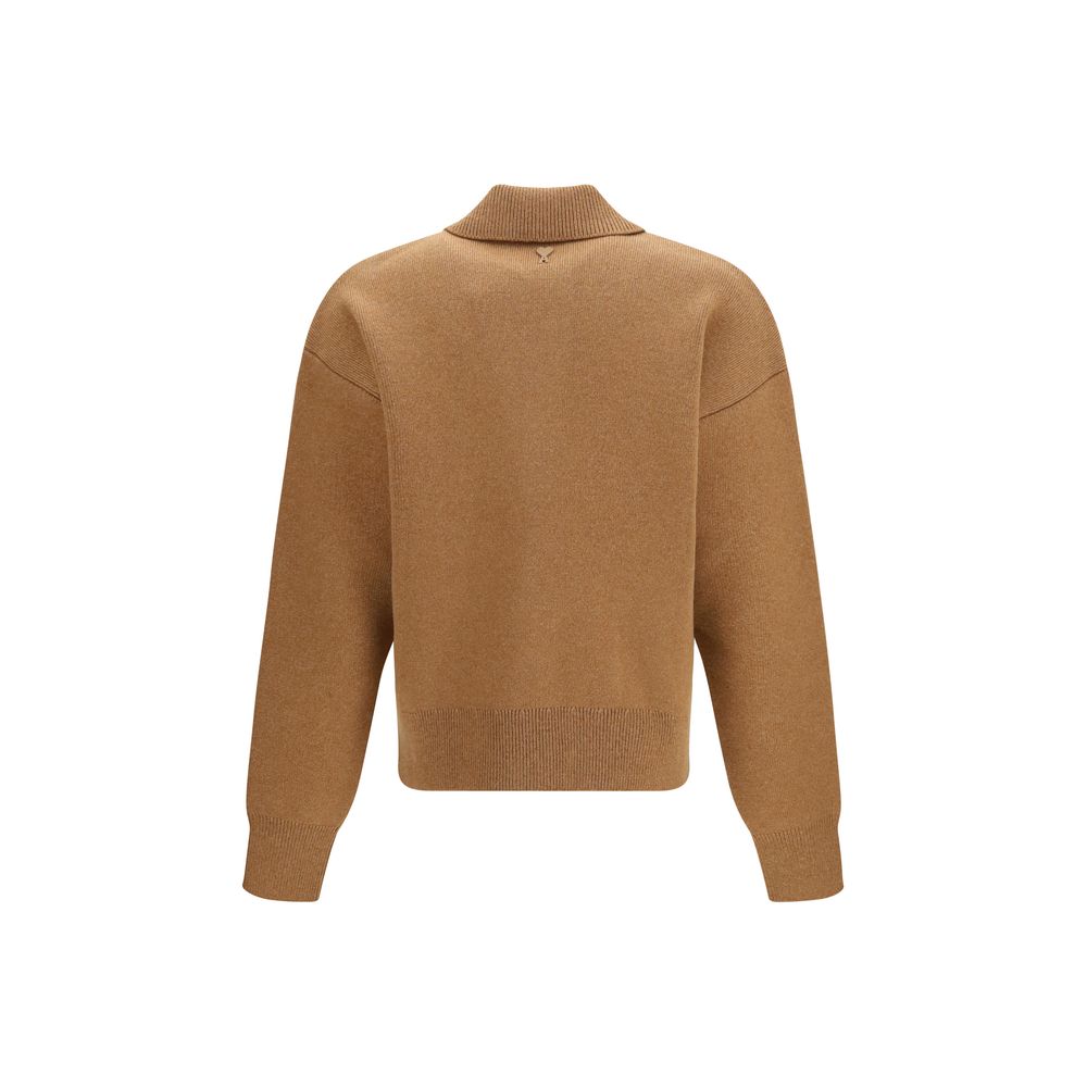 Ami Paris Brown Wool Oves Aries Men's Cardigan