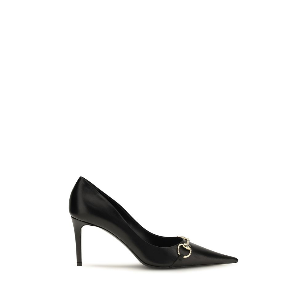 Gucci Black Calf Leather Bos Taurus High Heel Women's Pumps