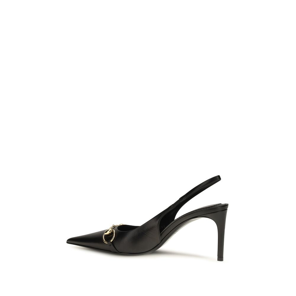 Gucci Black Calf Leather Bos Taurus High Heel Women's Pumps