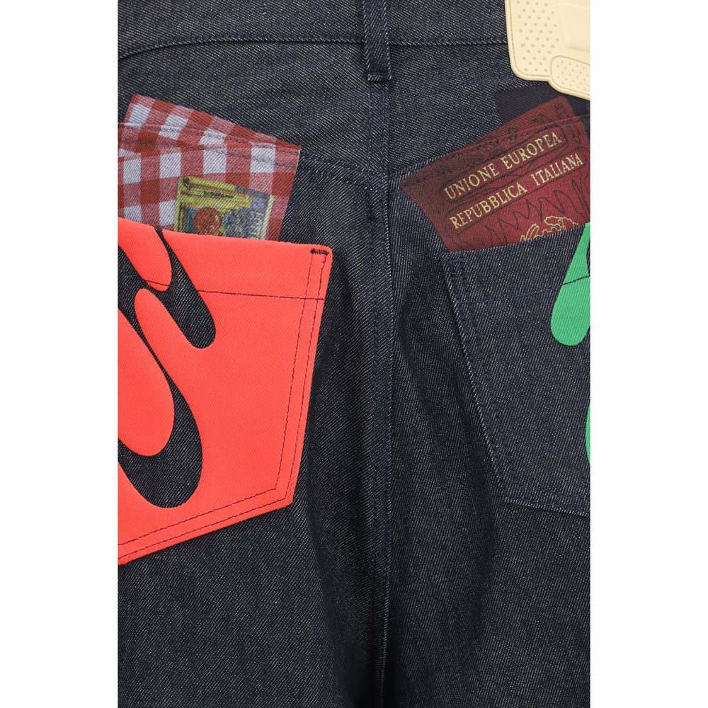 PDF Channel Blue Cotton Relaxed Fit Men's Jeans