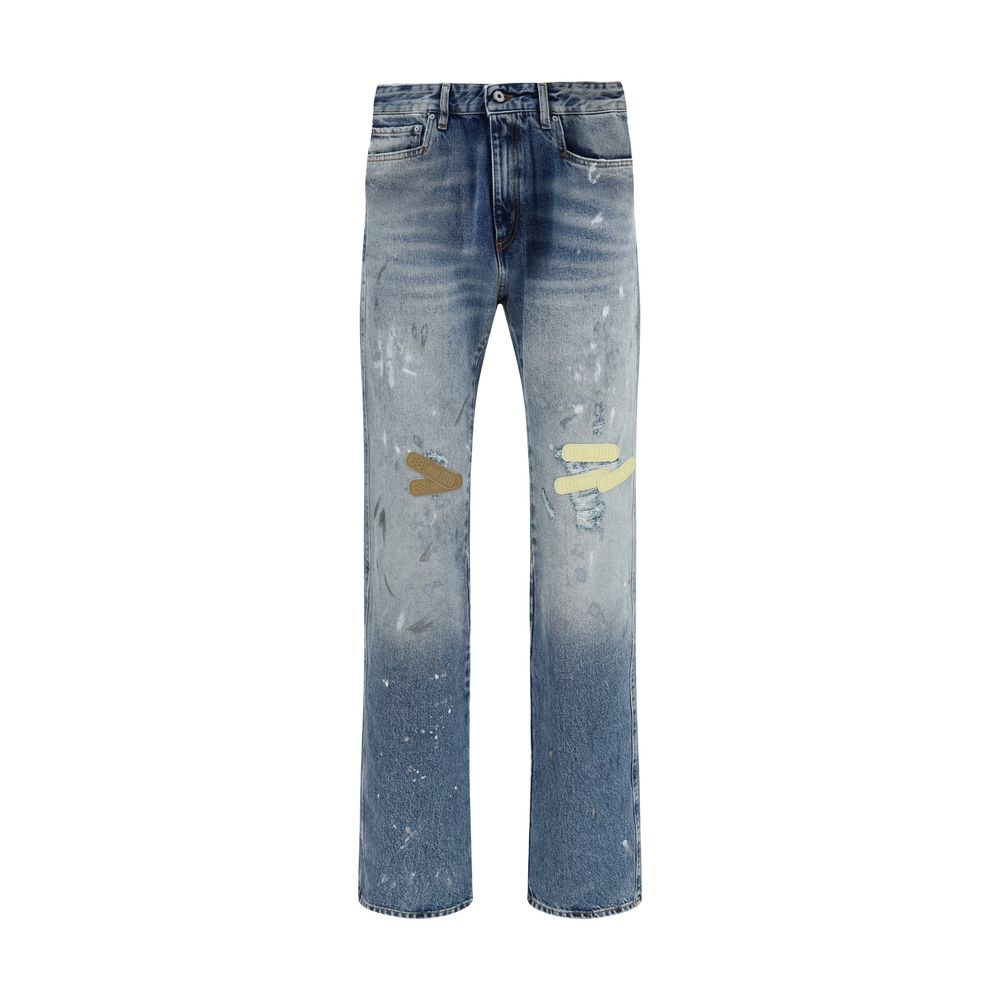 PDF Channel Blue Cotton Straight-Leg Men's Jeans