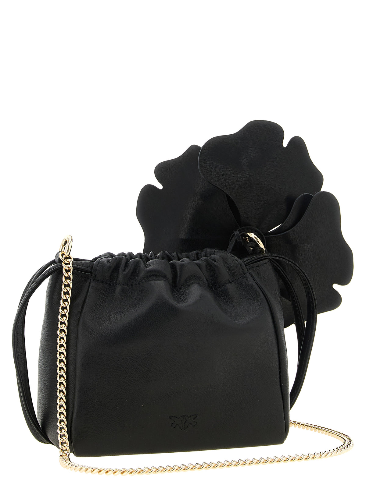 PINKO Black Lambskin Clutch Women's Bag