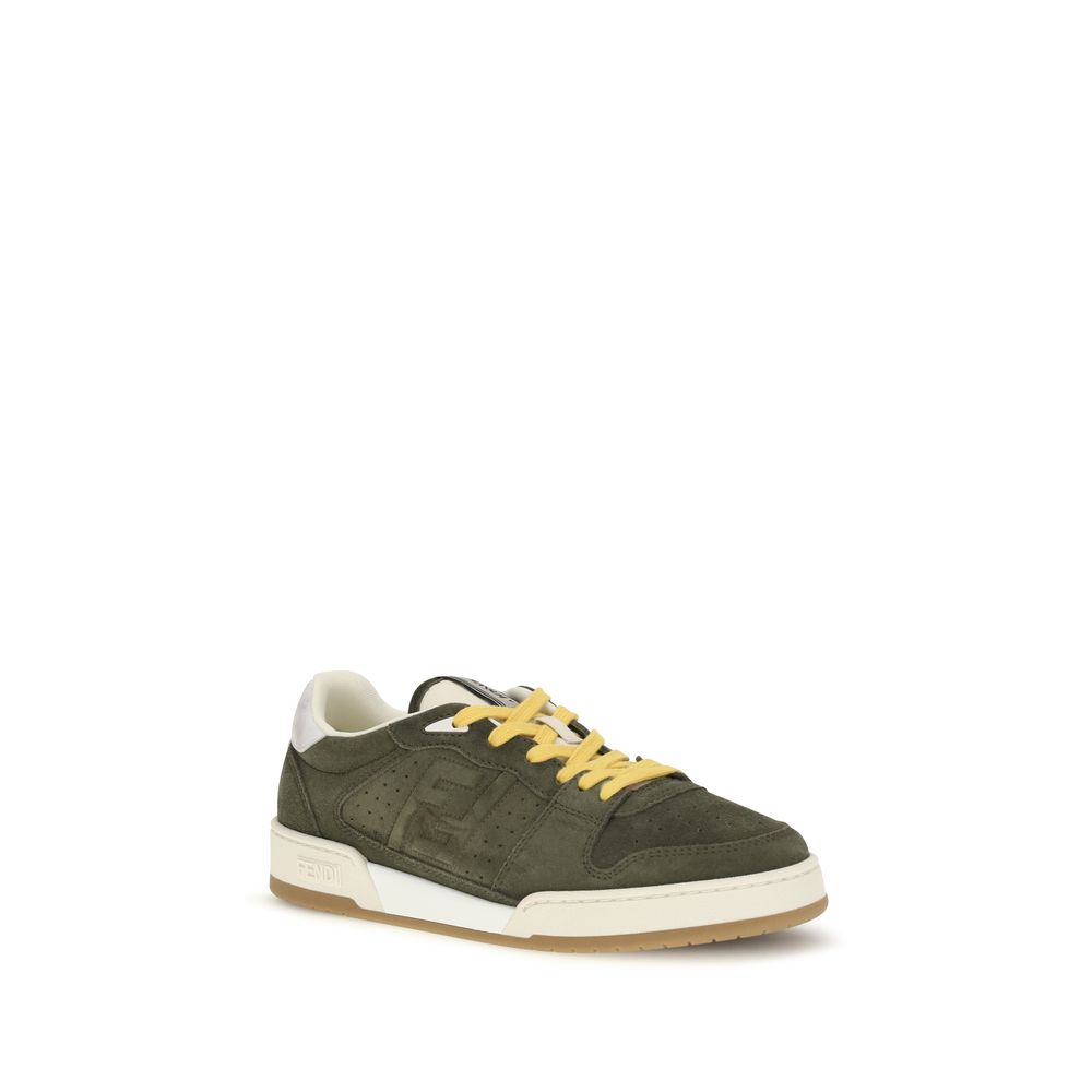 Fendi Bicolor Suede Leather Low Top Men's Sneakers