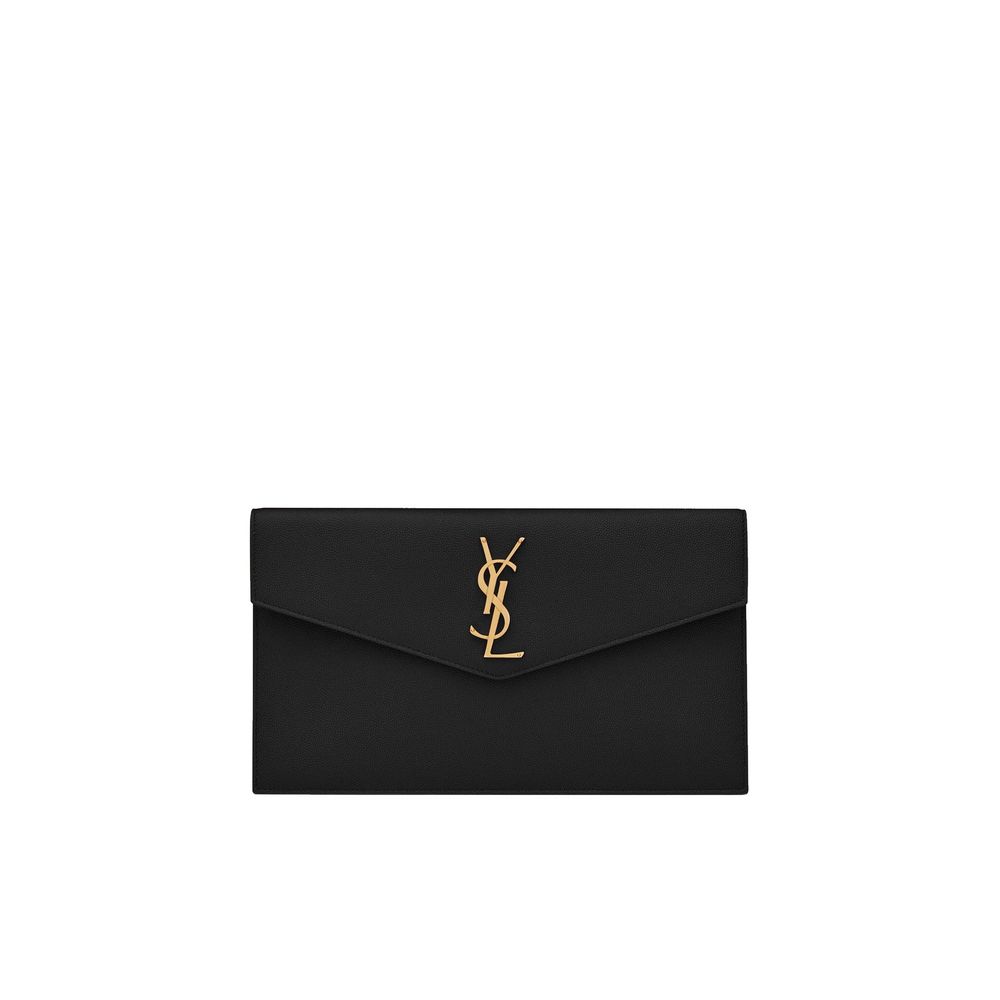 Saint Laurent Black Leather Clutch Women's Bag