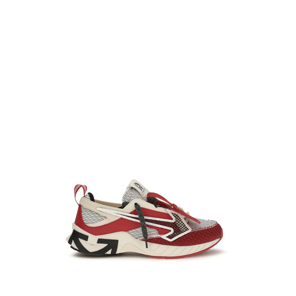 Off-White Red Polyester Athletic Men's Sneakers