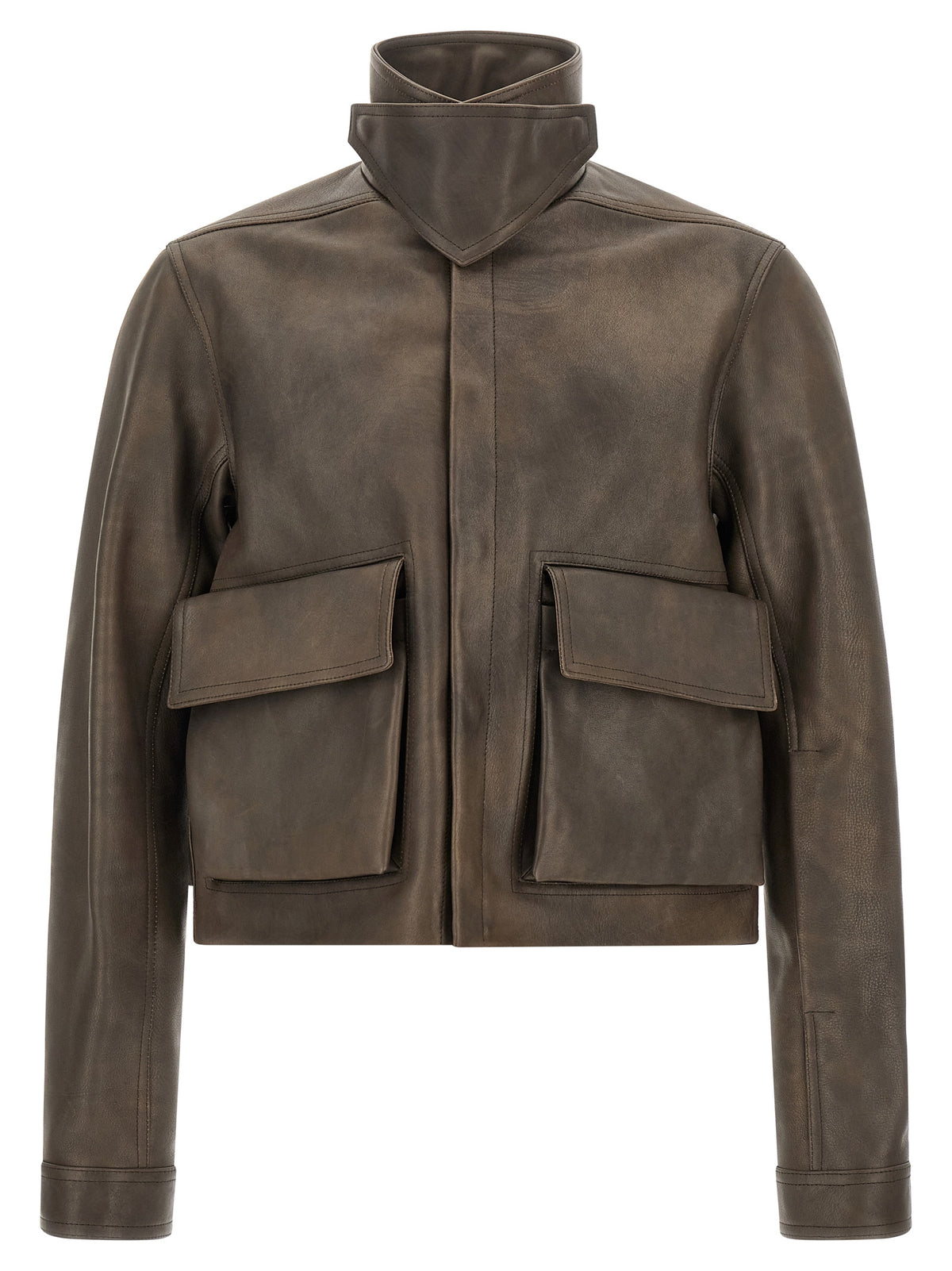 Rick Owens Brown Calfskin Leather Men's Jacket