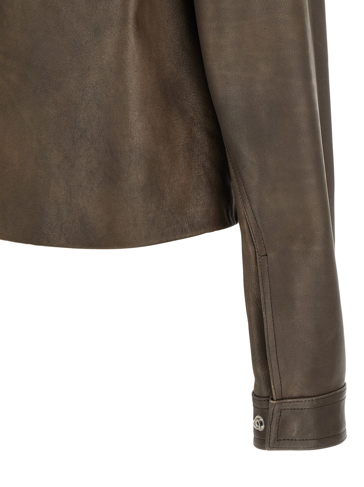 Rick Owens Brown Calfskin Leather Men's Jacket