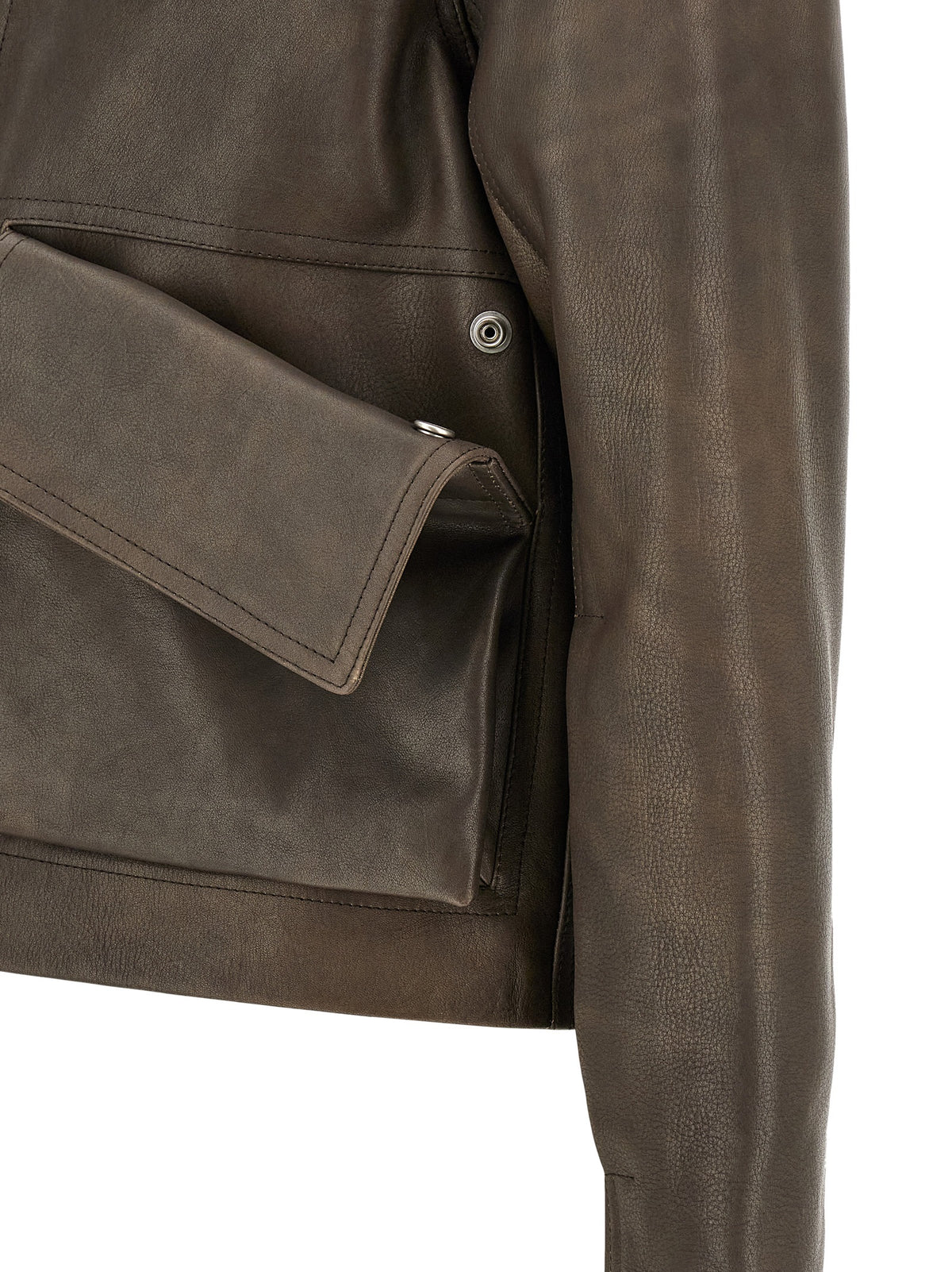 Rick Owens Brown Calfskin Leather Men's Jacket