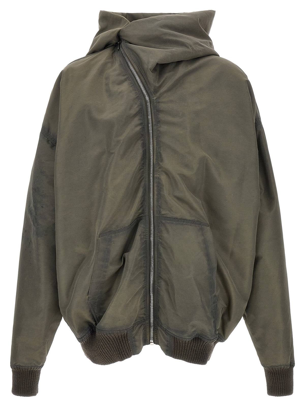 Rick Owens Gray Nylon Shell Men's Jacket