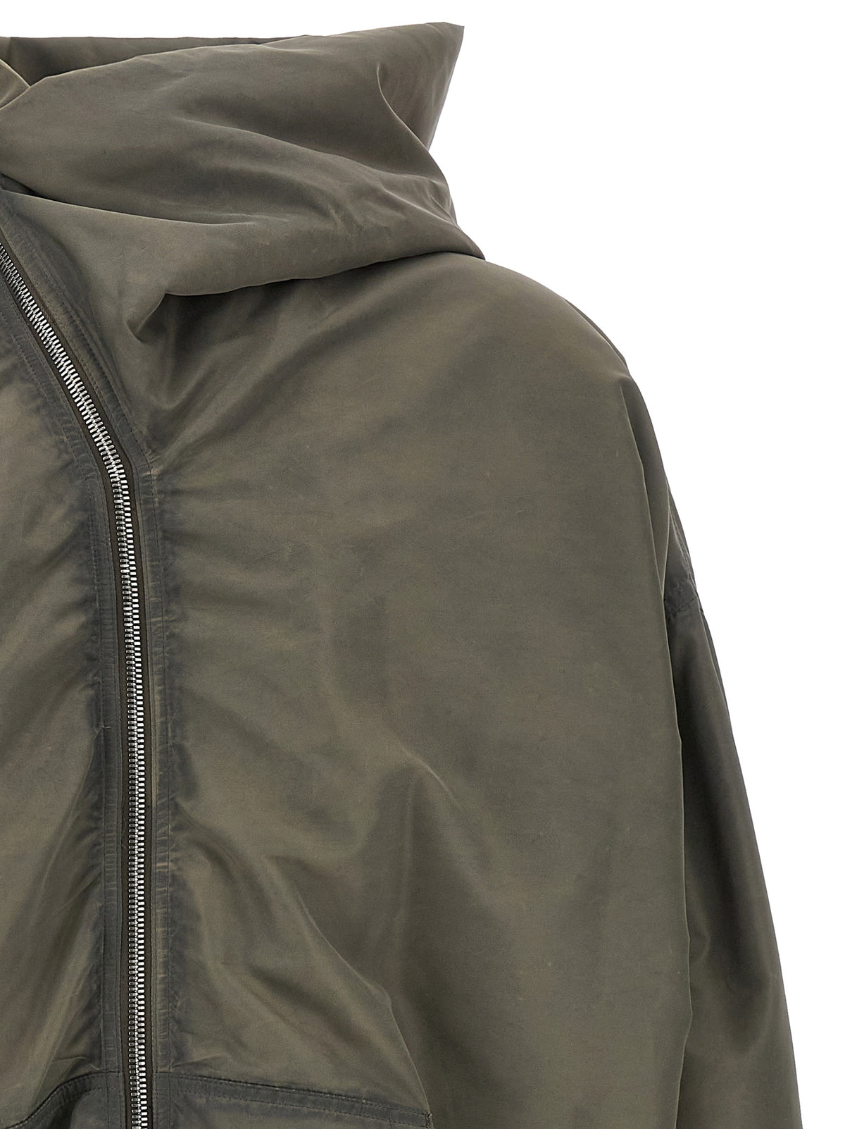 Rick Owens Gray Nylon Shell Men's Jacket