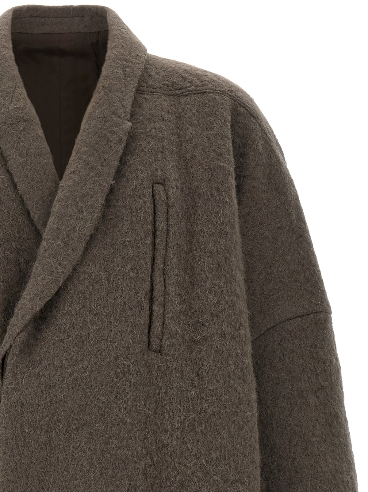 Rick Owens Gray Marabou Men's Coat