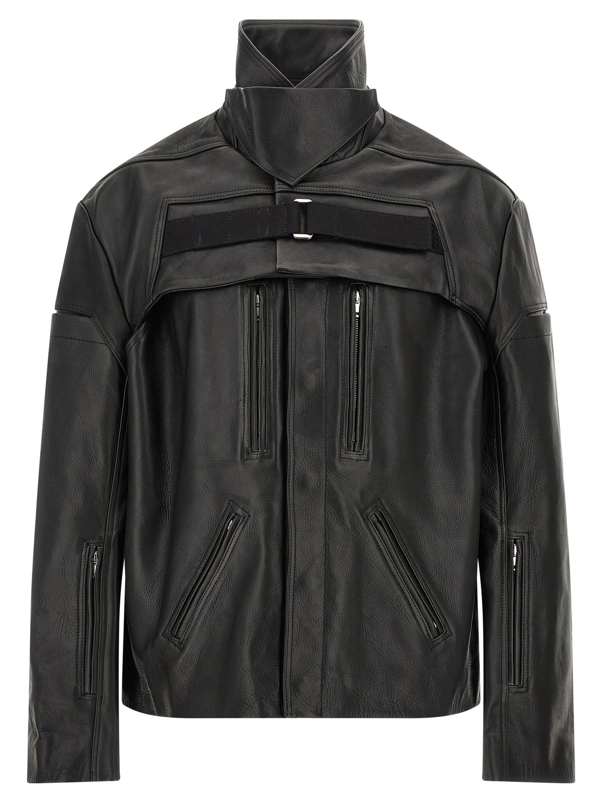 Rick Owens Black Calfskin Leather Men's Jacket
