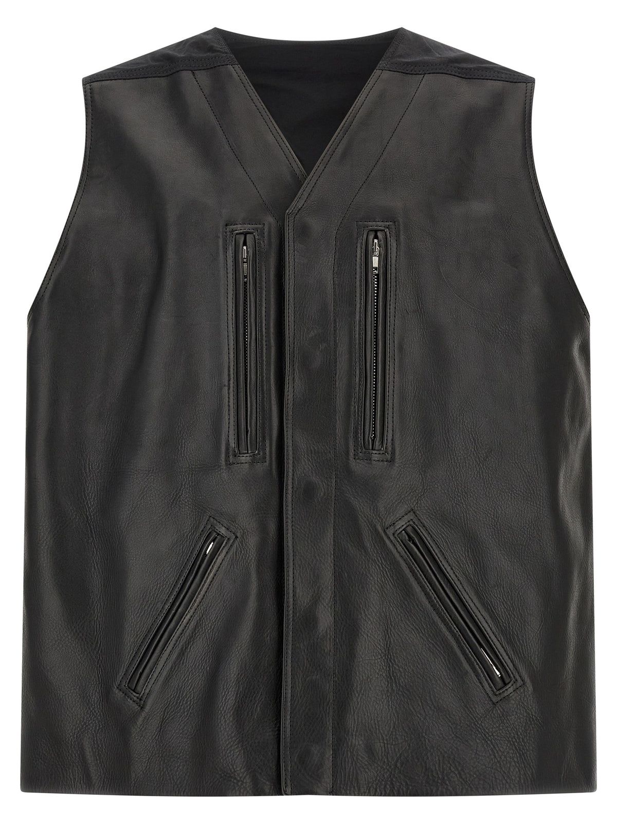Rick Owens Black Calfskin Leather Men's Jacket