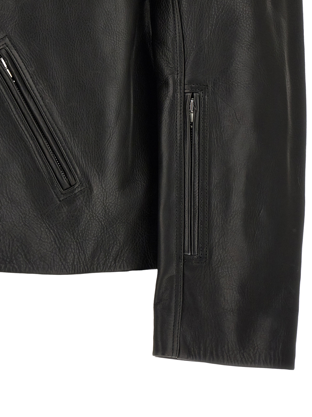 Rick Owens Black Calfskin Leather Men's Jacket
