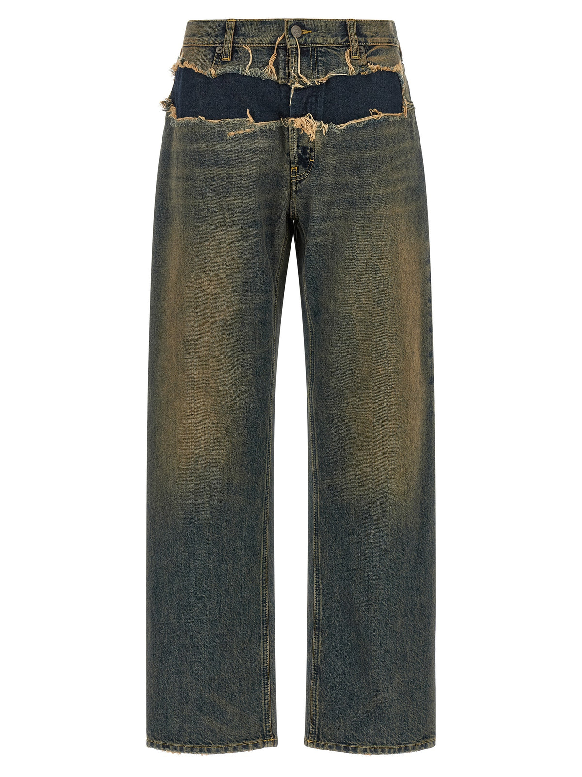 Maison Margiela Blue Cotton Straight-Leg Women's Jeans
