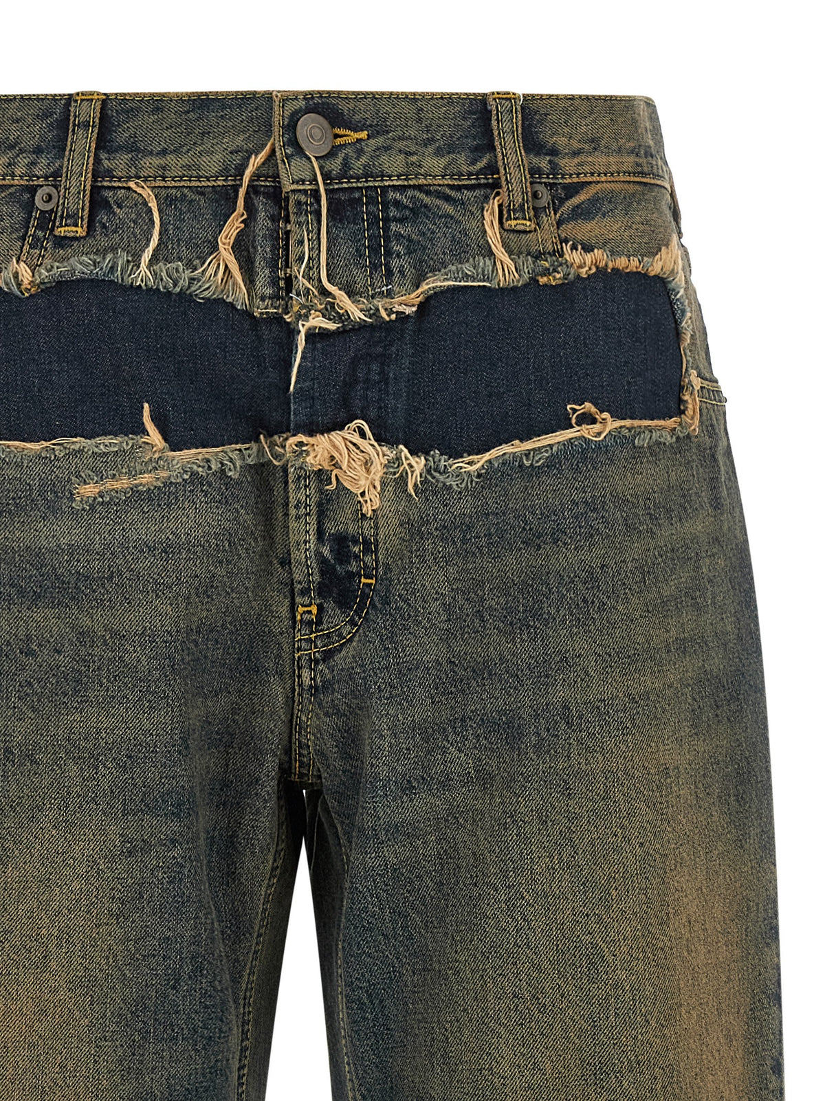 Maison Margiela Blue Cotton Straight-Leg Women's Jeans