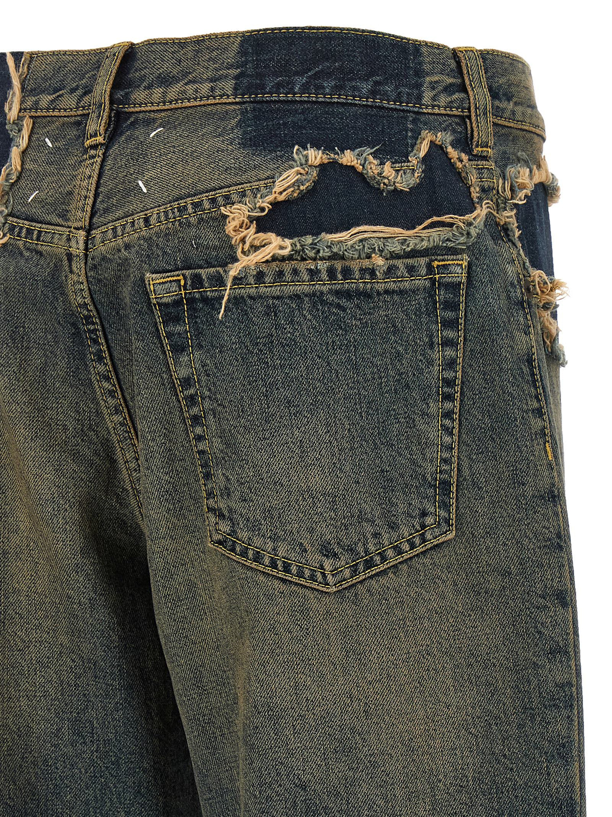 Maison Margiela Blue Cotton Straight-Leg Women's Jeans