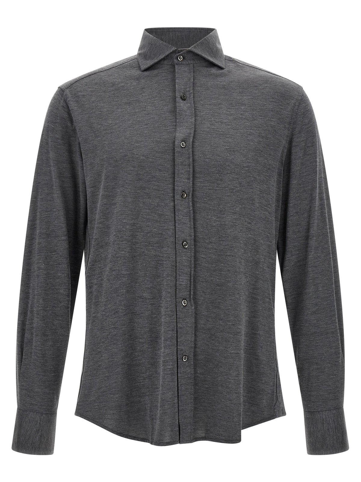 Brunello Cucinelli Gray Silk Men's Blouse