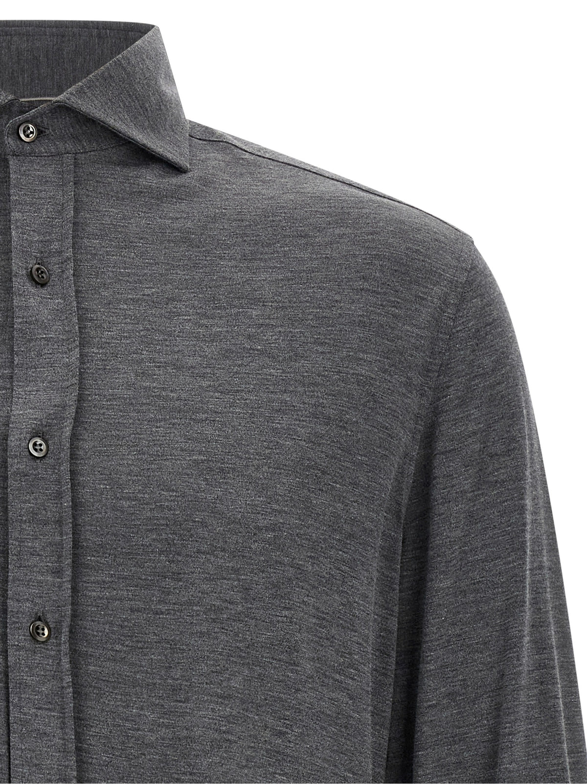 Brunello Cucinelli Gray Silk Men's Blouse