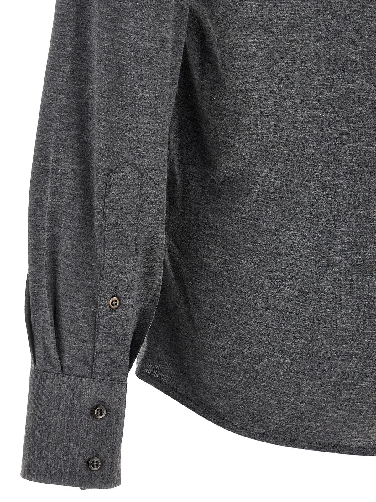 Brunello Cucinelli Gray Silk Men's Blouse