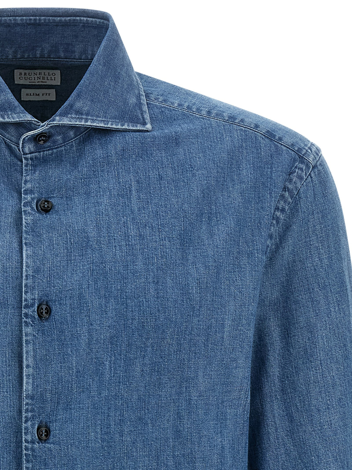 Brunello Cucinelli Blue Cotton Men's Blouse