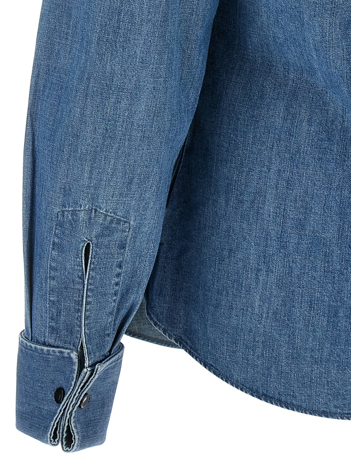 Brunello Cucinelli Blue Cotton Men's Blouse
