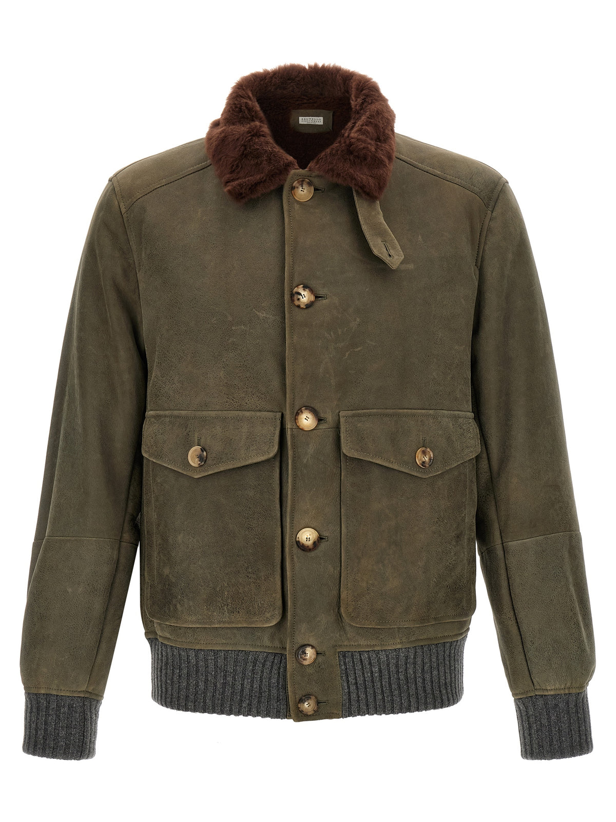 Brunello Cucinelli Bicolor Lamb Leather Leather Men's Jacket