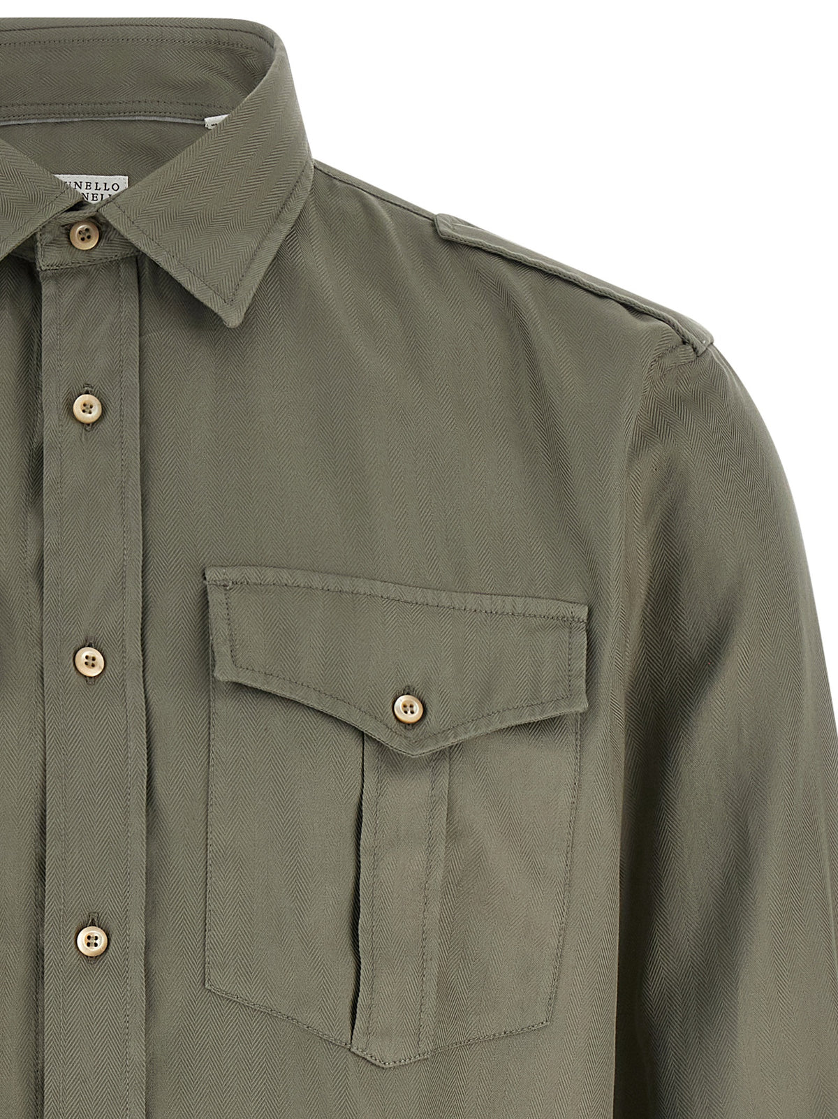Brunello Cucinelli Bicolor Cotton Men's Blouse