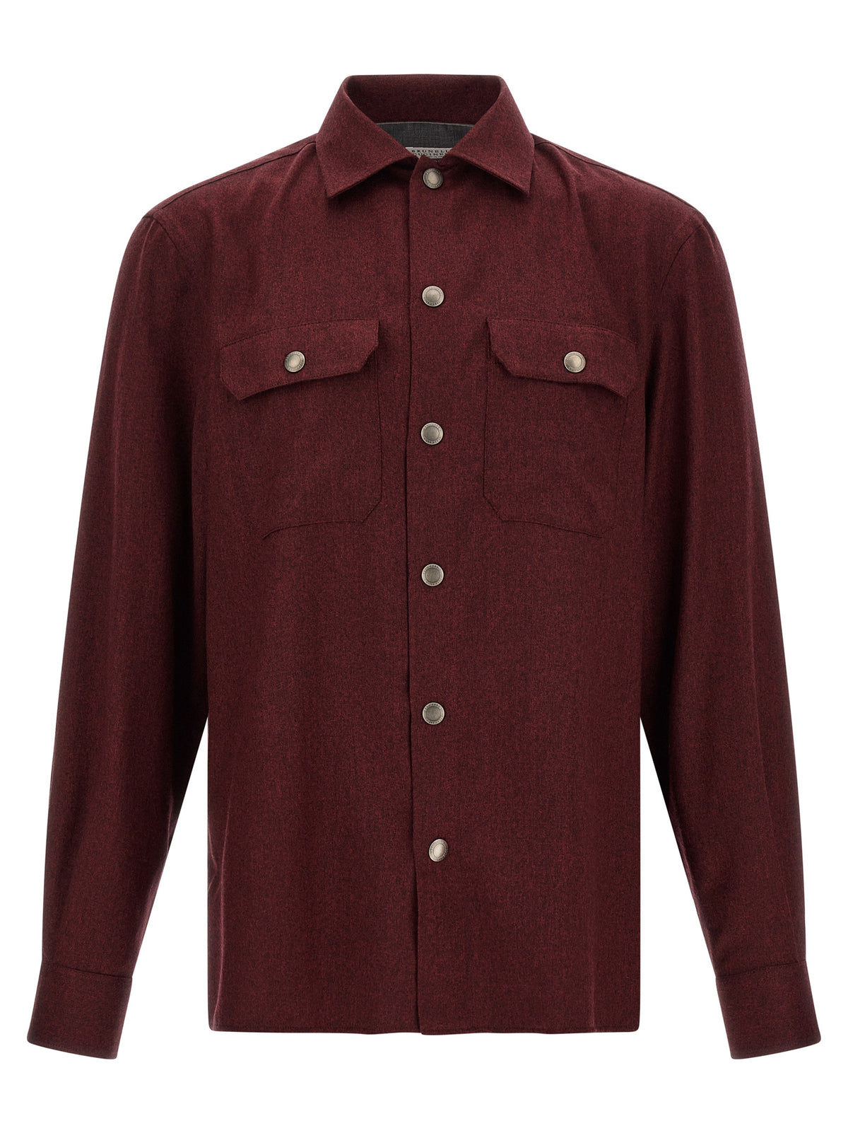 Brunello Cucinelli Bordeaux Virgin Wool Men's Blouse