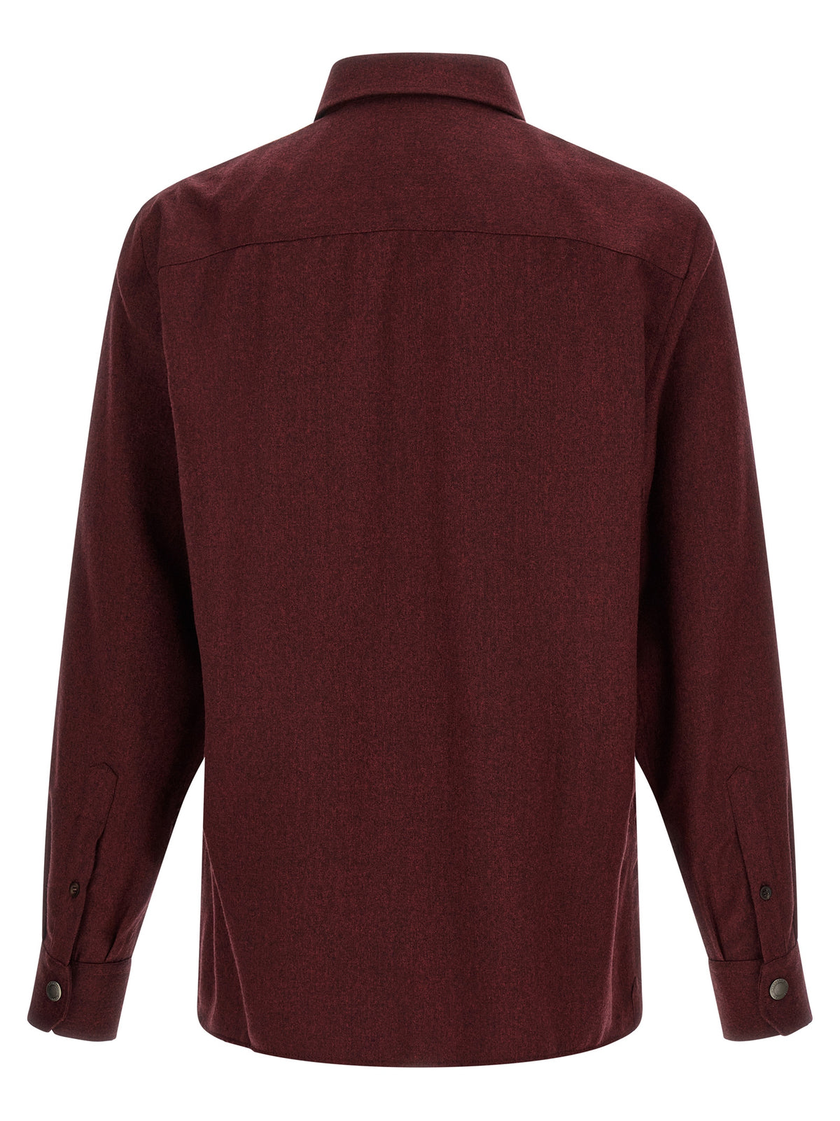 Brunello Cucinelli Bordeaux Virgin Wool Men's Blouse