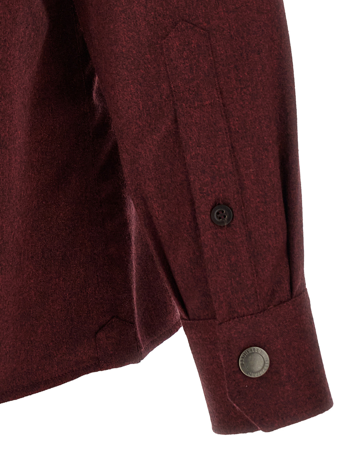 Brunello Cucinelli Bordeaux Virgin Wool Men's Blouse