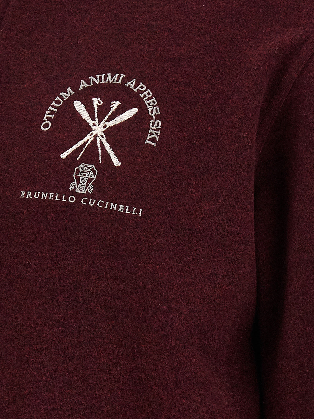 Brunello Cucinelli Bordeaux Cashmere Men's Sweatshirt