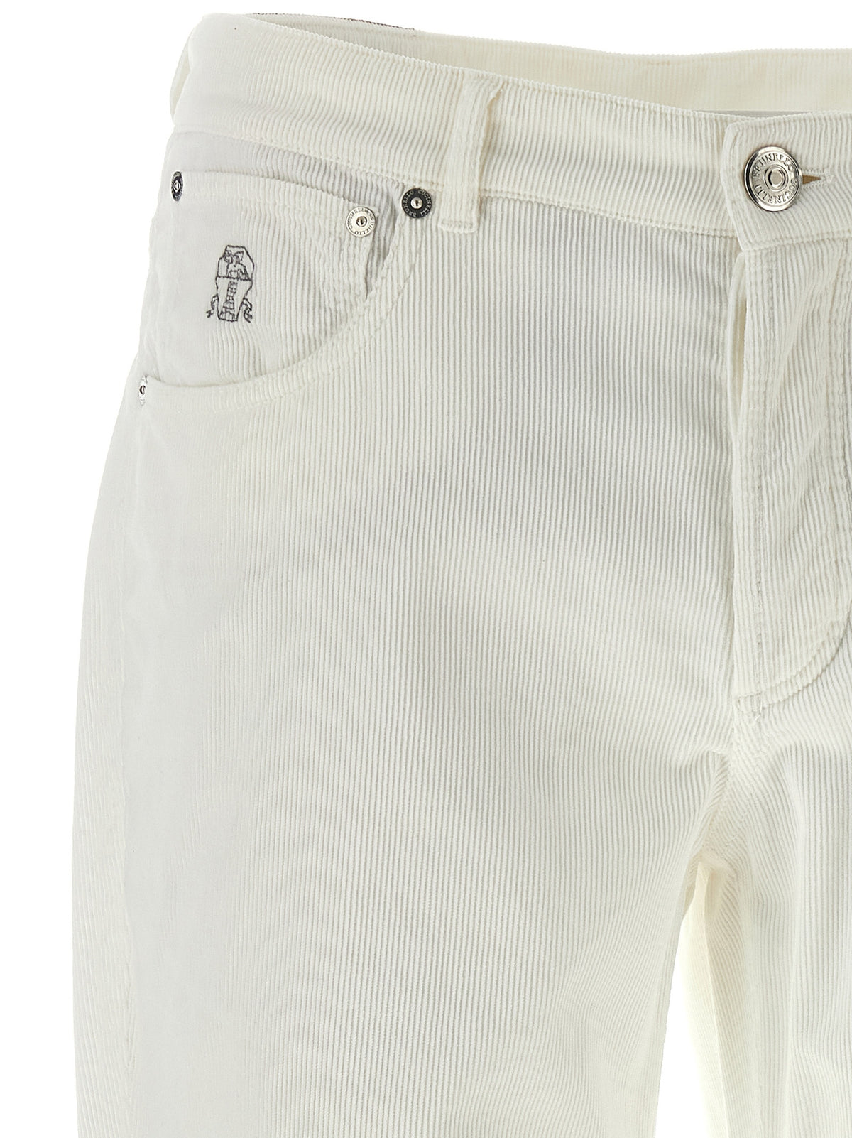 Brunello Cucinelli White Cotton Casual Men's Pants