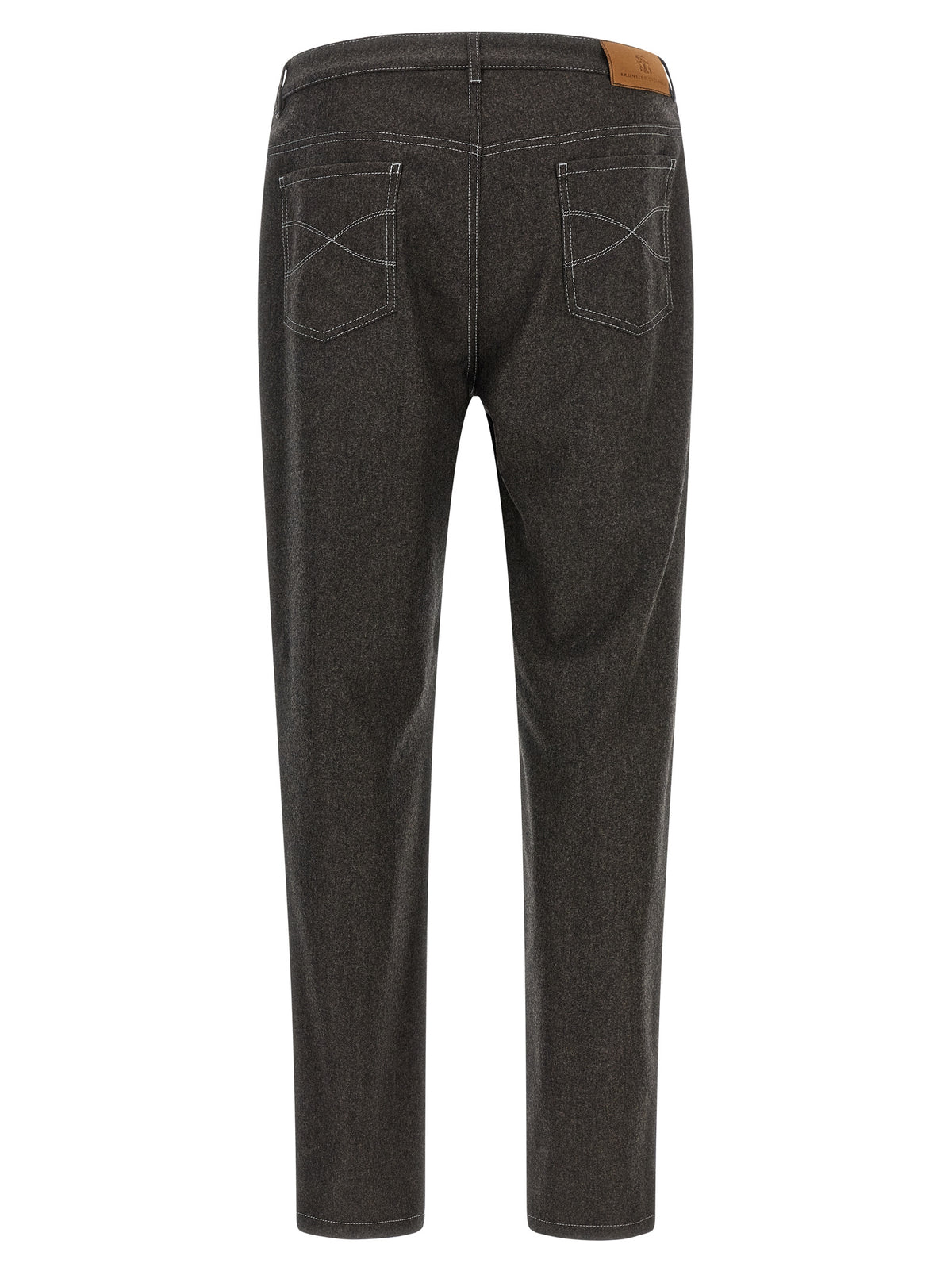 Brunello Cucinelli Gray Virgin Wool Casual Men's Pants