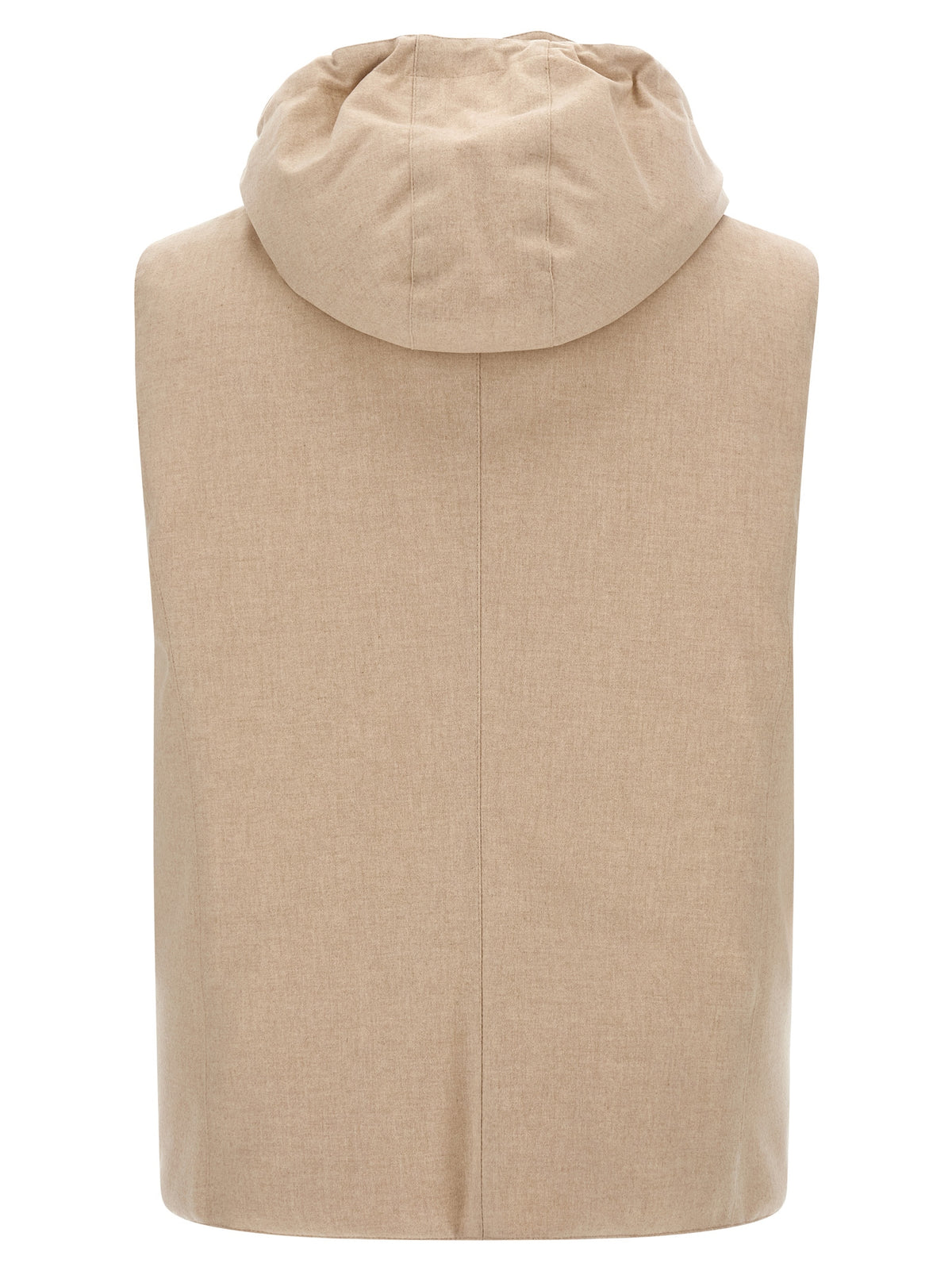 Brunello Cucinelli Beige Wool Sleeveless Men's Jacket