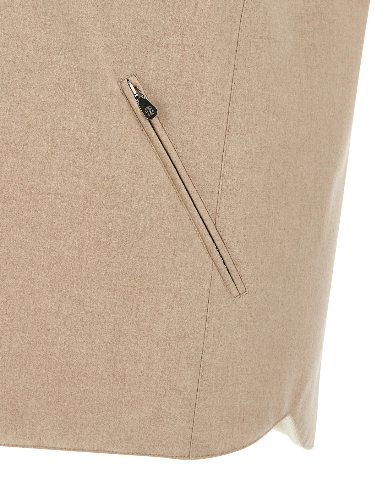 Brunello Cucinelli Beige Wool Sleeveless Men's Jacket