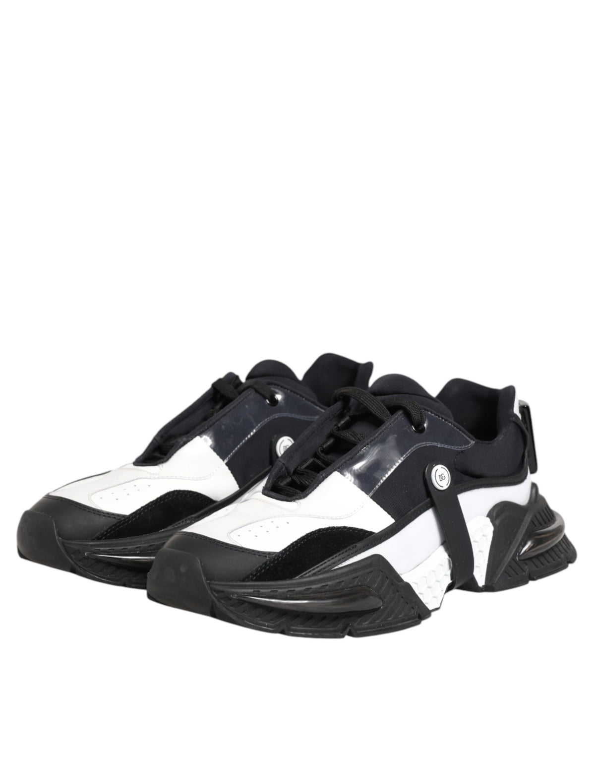 Dolce & Gabbana White Black Logo Airmaster Men Sneakers Men's Shoes