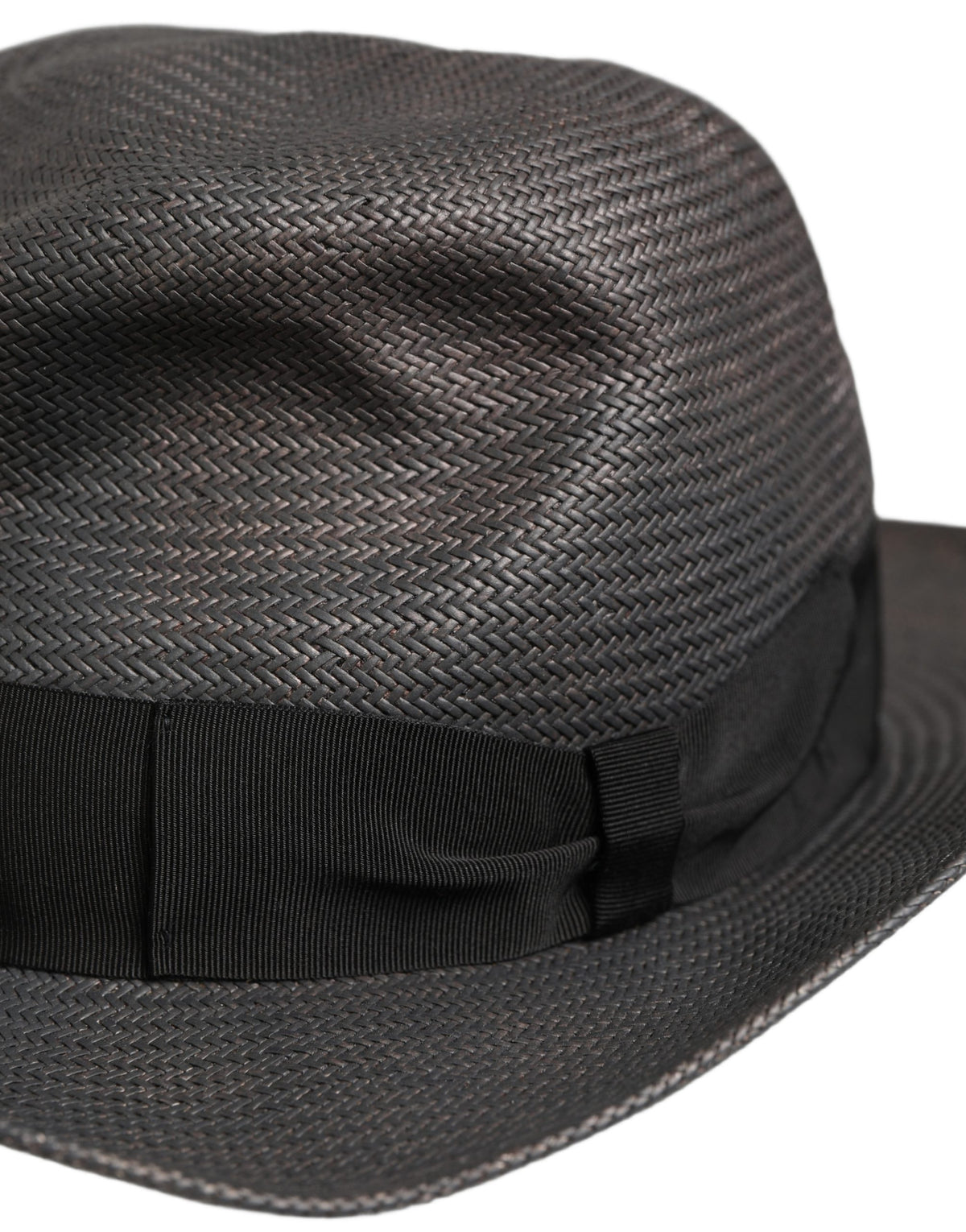 Dolce & Gabbana Men Gray Paper Woven Wide Brim Fedora Men's Hat
