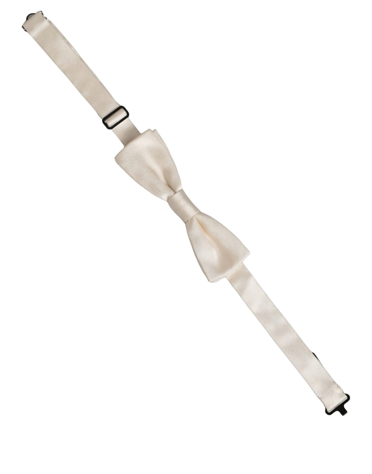 Dolce & Gabbana Men White 100% Silk Adjustable Neck Papillon Bow Men's Tie (Pre-Owned)