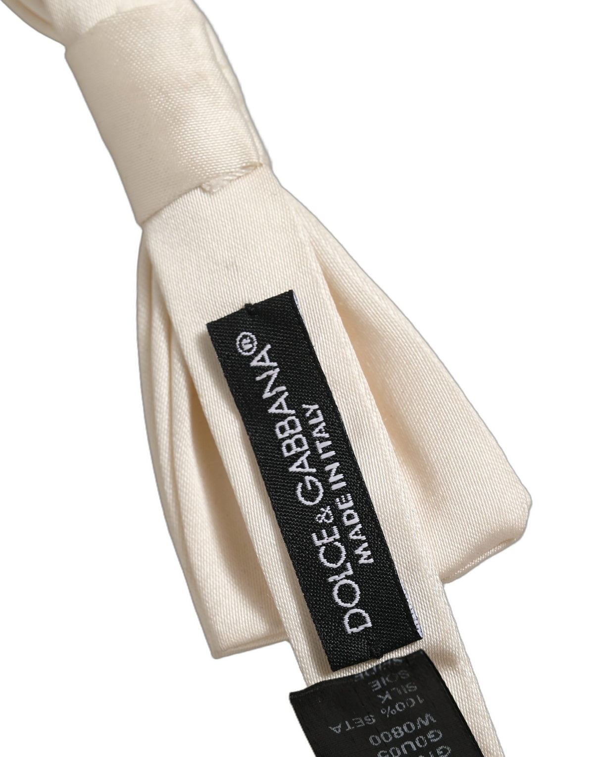 Dolce & Gabbana Men White 100% Silk Adjustable Neck Papillon Bow Men's Tie (Pre-Owned)