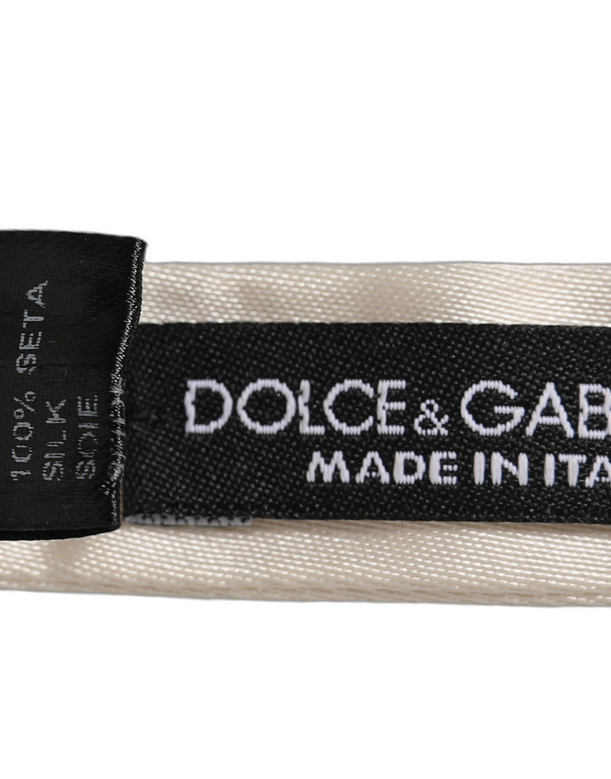 Dolce & Gabbana Men White 100% Silk Adjustable Neck Papillon Bow Men's Tie (Pre-Owned)