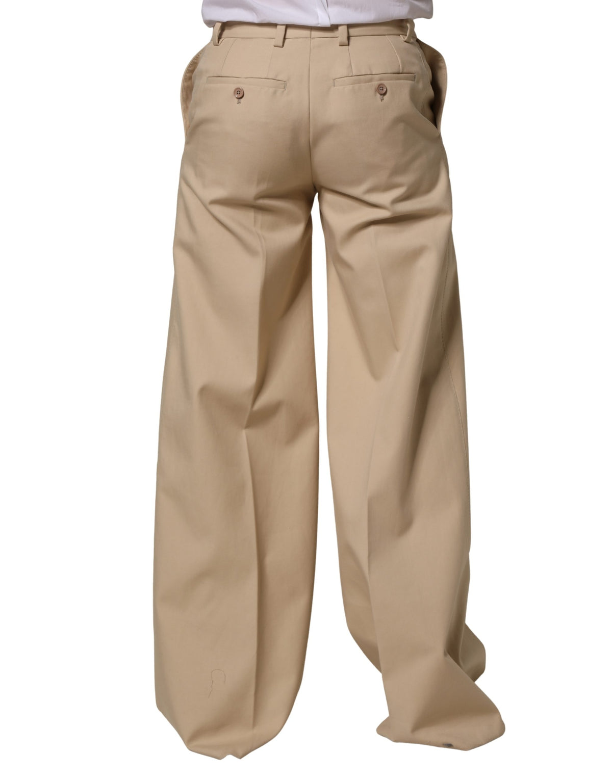 Dolce & Gabbana Beige Cotton Straight Men Formal Dress Men's Pants