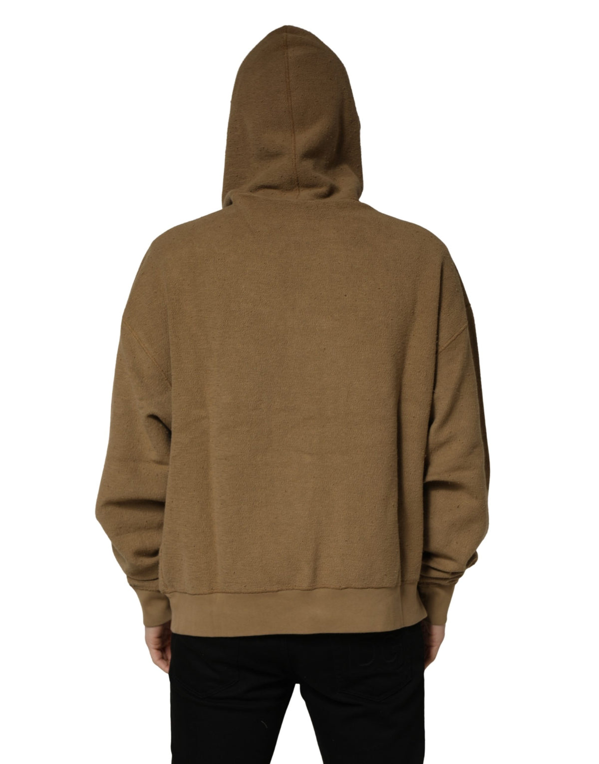 Dolce & Gabbana Brown Embossed Logo Hooded Sweatshirt Men's Sweater (Pre-Owned)