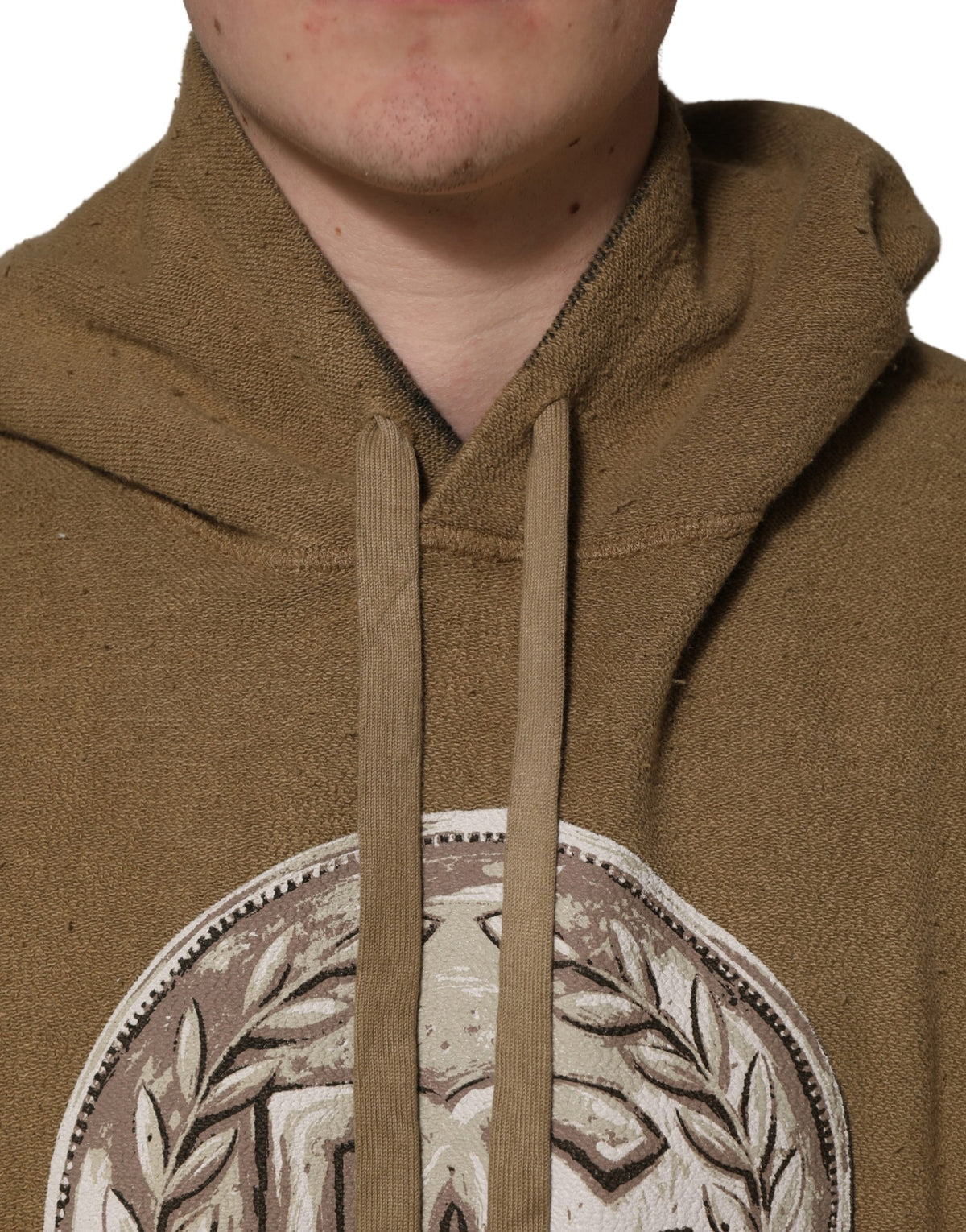Dolce & Gabbana Brown Embossed Logo Hooded Sweatshirt Men's Sweater (Pre-Owned)