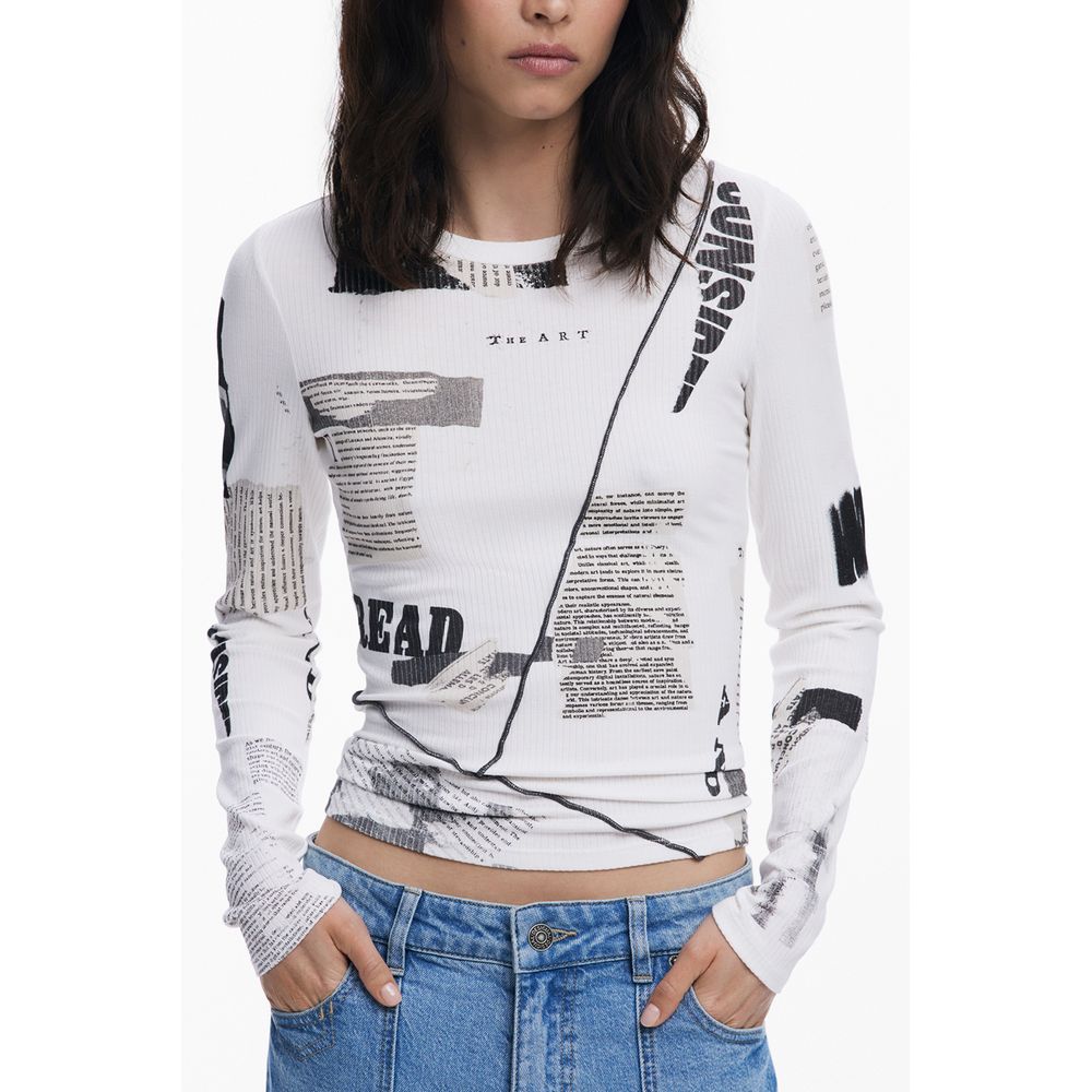 Desigual White Viscose Women Women's T-Shirt