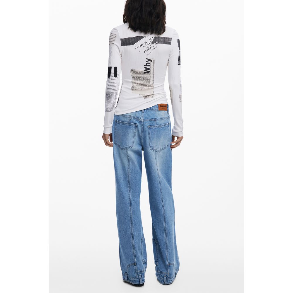 Desigual White Viscose Women Women's T-Shirt