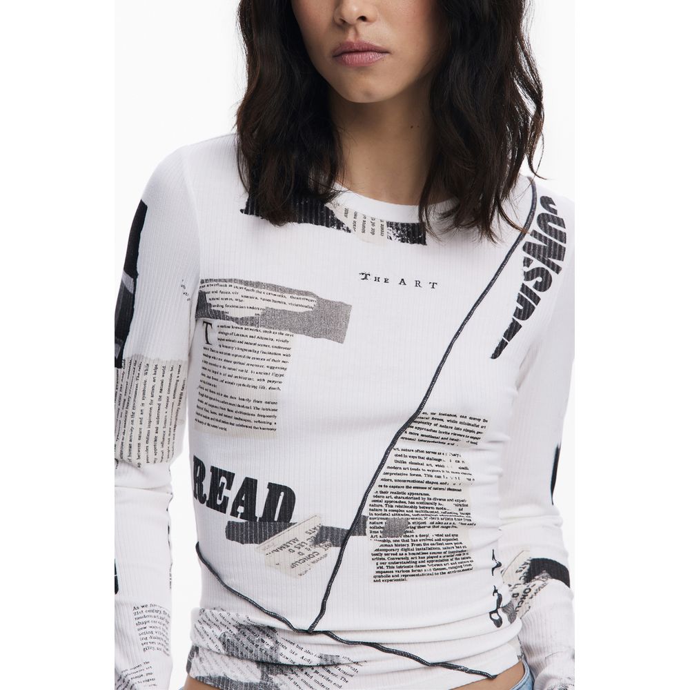 Desigual White Viscose Women Women's T-Shirt